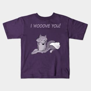 Wolf Shirt I wooove you! Kids T-Shirt